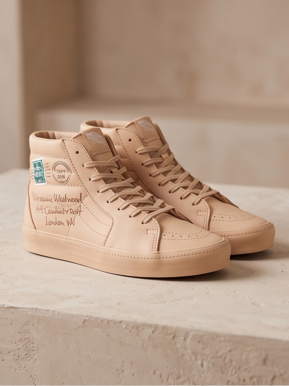 Vans High-Top Sneakers in Beige